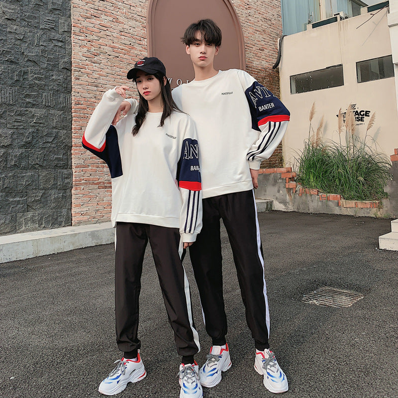 Couple Matching Hoodies Sweatshirt Sport Clothes College School Korean Fashion Style Young Lovers Women Outfit Wear Clothing A