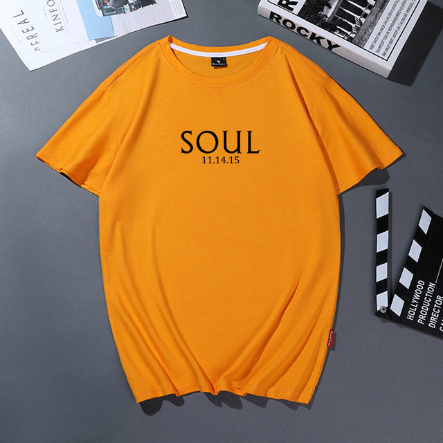 Cotton T Shirt Women Men Korean Casual Simple Tshirt Woman Clothes Tops O-neck Soul Mate Letter T-shirt Couple Matching Outfits