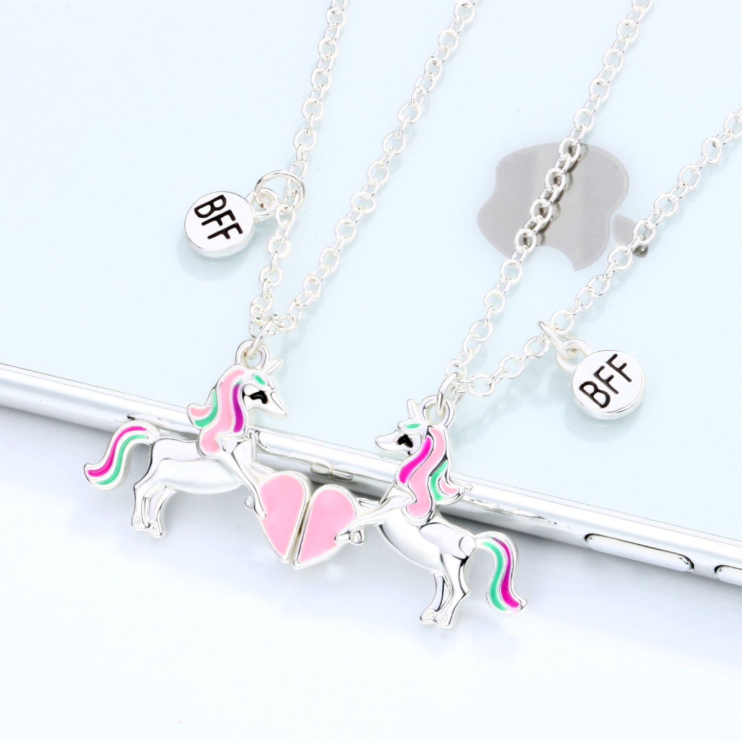 Fashion good friend children&#39;s cute all-match necklace cartoon love girlfriend two necklace set hot sale