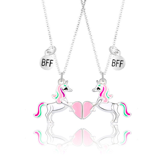 Fashion good friend children&#39;s cute all-match necklace cartoon love girlfriend two necklace set hot sale