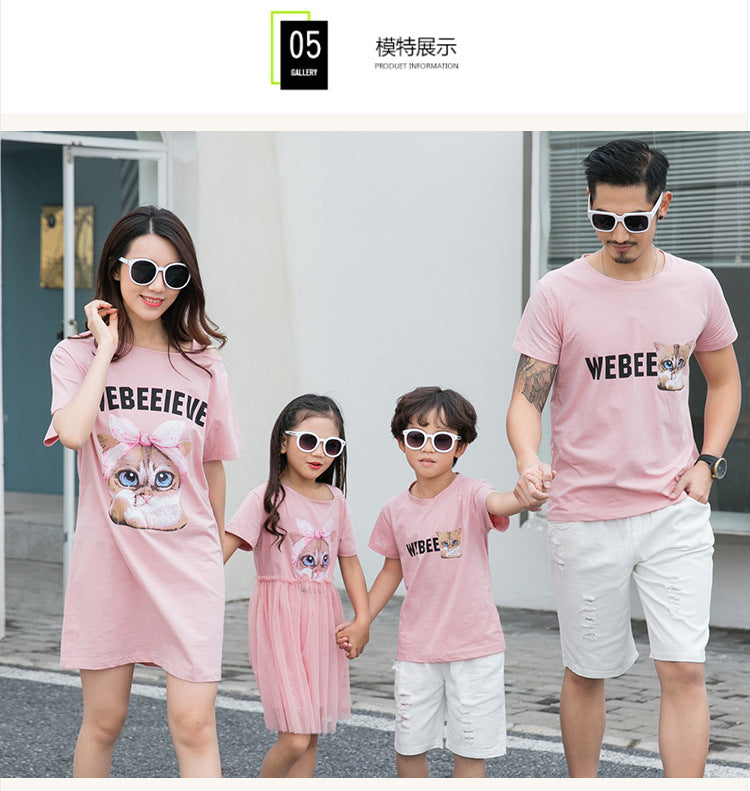 Family matching outfits  dress mother daughter dresses children summer clothing  Men and Boy T-Shirts kids clothes