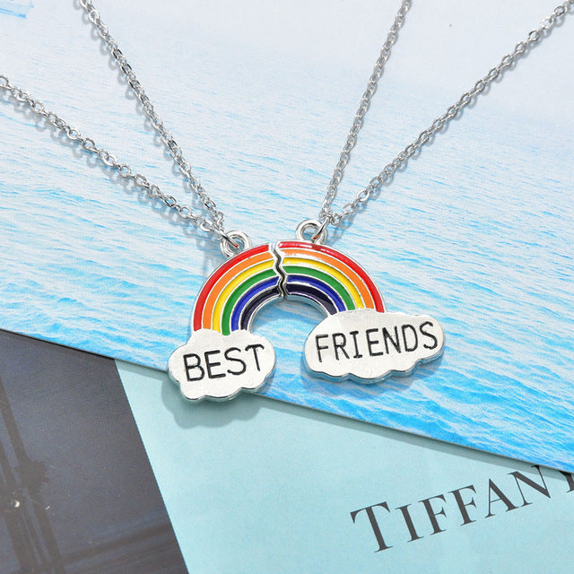 Rainbow Pendant Necklace Couple Matching Paired Bff Best Friends Korean Stuff Jewelry Accessories Goth Gothic Aesthetic Designer
