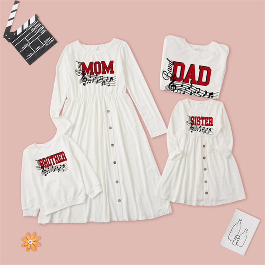 Family Couple Look Matching Kids Clothes Girl Fathers Day Betis Boy Tshirt Mother And Daughter Evening Dress Parent Child Outfit