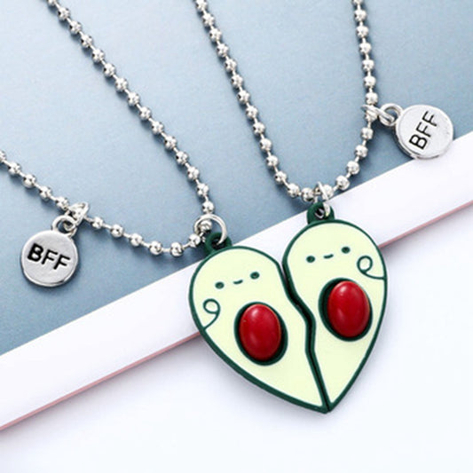 Friendship Fashion all-match Dripping Oil Necklace Love Magnet Necklace A Pair Of Good Friends Two Girlfriends Female Jewelry